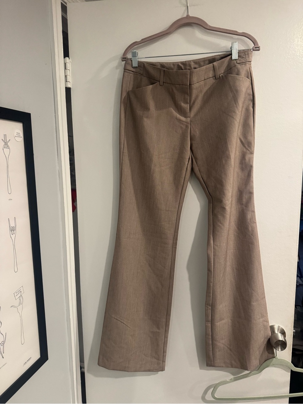 Y2K Joe B Taupe Bootcut Dress Pants Juniors Size 7 Brown Low Rise Flare